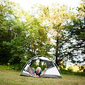 The campsites get gorgeous scattered light during sunset!