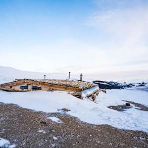 The hut is built into the side of the mountain meaning it's easier to stay warm on a cold winter night.