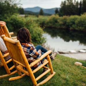 Hangout in the community space and watch the sunset over the Yaak River!