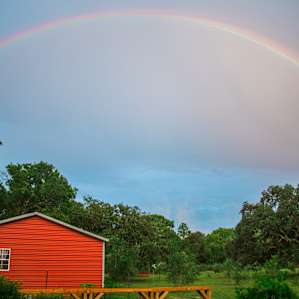 Another shot of the rainbow along with a wider view of the property.