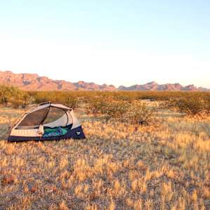 One of the many options for tent set up at Amazing Sunsets.