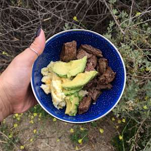 Steak & eggs for camp breakfast