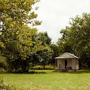 It is surrounded by trees and wild flowers. Completely secluded on the back of Joan's property.