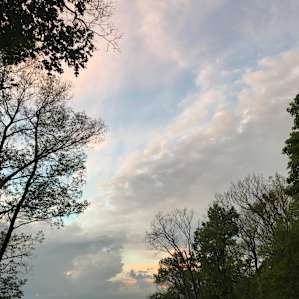 beautiful sunset after summer showers