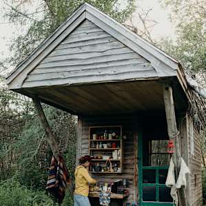 The cabin! Nothing better than an outdoor cooking station!