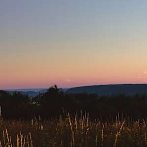 Great view of the sunset, just up the hill from the Pill Hill Retreat Bunkhouse!