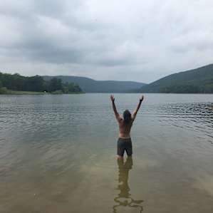 The water was wonderfully warm, but refreshing. Later that evening, the sun set perfectly between those hills and later that night, the stars were bright & clear.