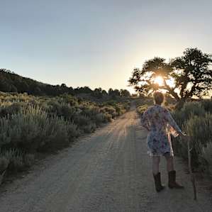 Hiking around the ranch at sunset