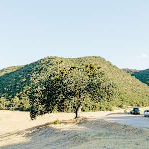 We set up camp on this bluff overlooking the property. PS–the gate down below is where you enter the property from the road :)