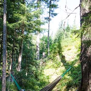 Enjoying one of the many hammocks.