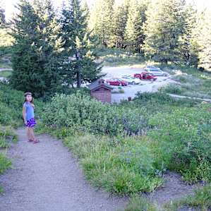 Overview of walk in camping area - only about 8 sites in whole campground plus the group site
