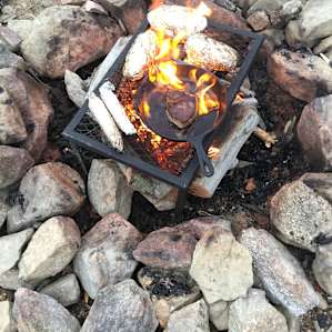 Camp grill provided by the host.
