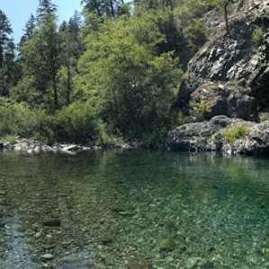 The crystal clear waters of the Middle Fork of the Smith River here at Panther Flats campground.