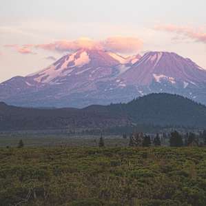 Mt. Shasta from the road near the propert