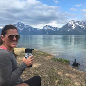 Loved waking up in the morning to enjoy coffee by Jackson Lake. There's a trail from the campground!