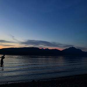 Sunset over Lake McDonald, just steps from the campsite