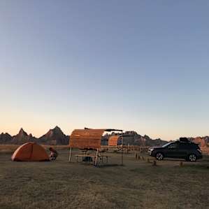 Site #3 with the Badland formations right behind us