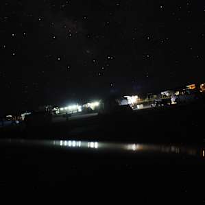 A little crooked but a nighttime view of the campground.