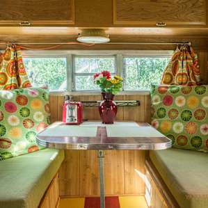 Campy's interior is bright and fun!