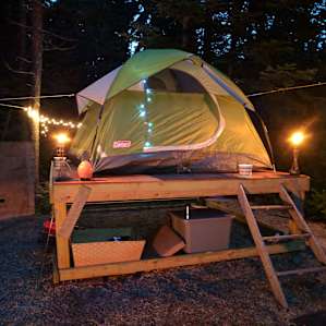 The twinkle lights work great with a fire. Easy to see everything around the campsite.
