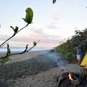 Camping on the beach.