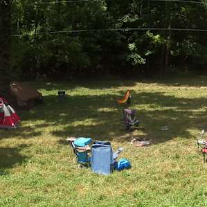 Panorama of front lawn camping area
