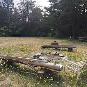 communal fire pit by sites 6,7,8