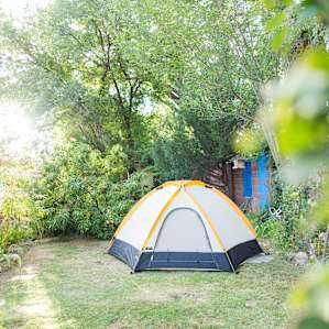 Plenty of room in the grass for our tent!