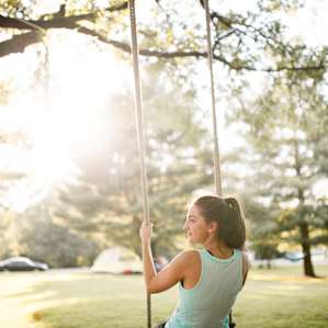Delight yourself with a sunset tree swing!