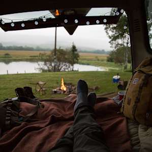 Campsite #1 - Pondside in the landcruiser
