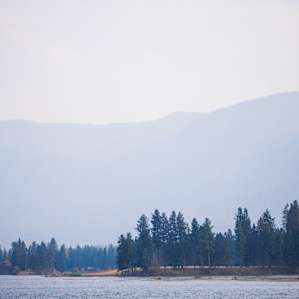 Beautiful lake nearby (not visible from campsite).