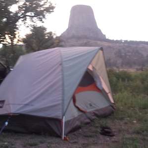 View of the Tower and the sound of the Belle Fourche River nearby.