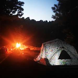 Our site at night.