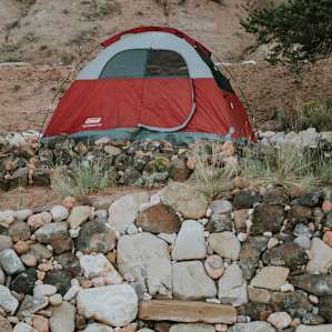 The tent pads are these well built rock retaining walls