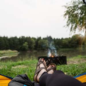 Sleeping quarters for the evening. Overlooking the Lake. Willow Point.