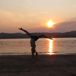 Sunset on the beach at cascade campground