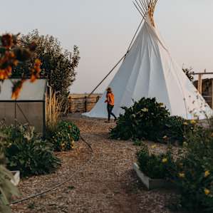 people lodging camper
