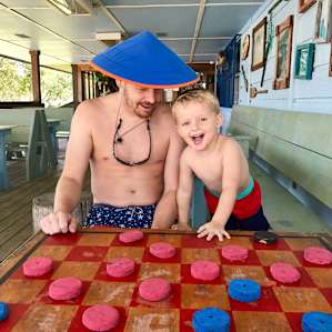 Checkers at the boathouse