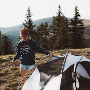 tent people lodging