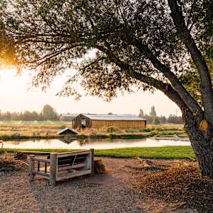 Sunset on the property