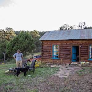 Out the backdoor to the fire pit, a perfect place to hang out and cook.