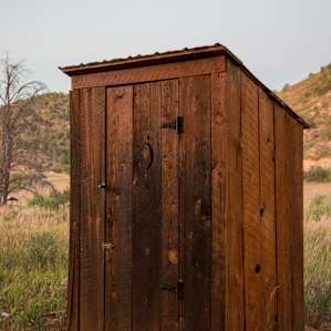 The outhouse makes camping a lot easier.
