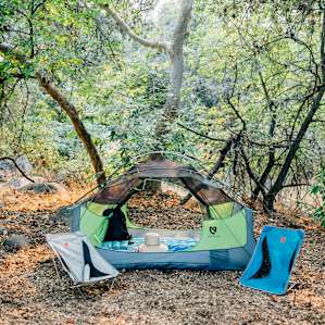 A cozy, hidden spot to pitch your tent for the night.