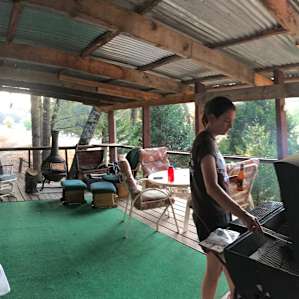 Grilling and enjoying the huge deck.