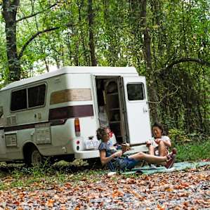 Dinner in the woods is always a good time.