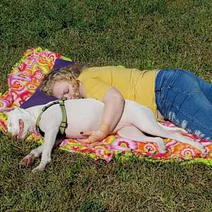 A litte nap with the pup! Both teenager and puppy had a blast!
