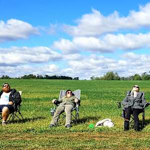 It was cold at night but we moved into the sun near the meadow and started to feel human