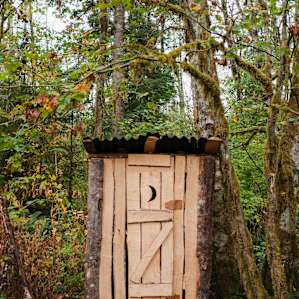 The outhouse.