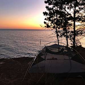 Campsite at sunset