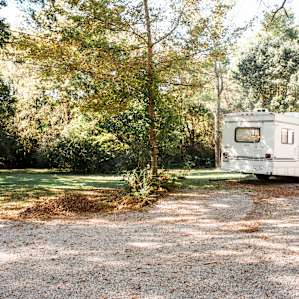 To the left is where you walk back for tent camping and to the right is where you can park your RV.